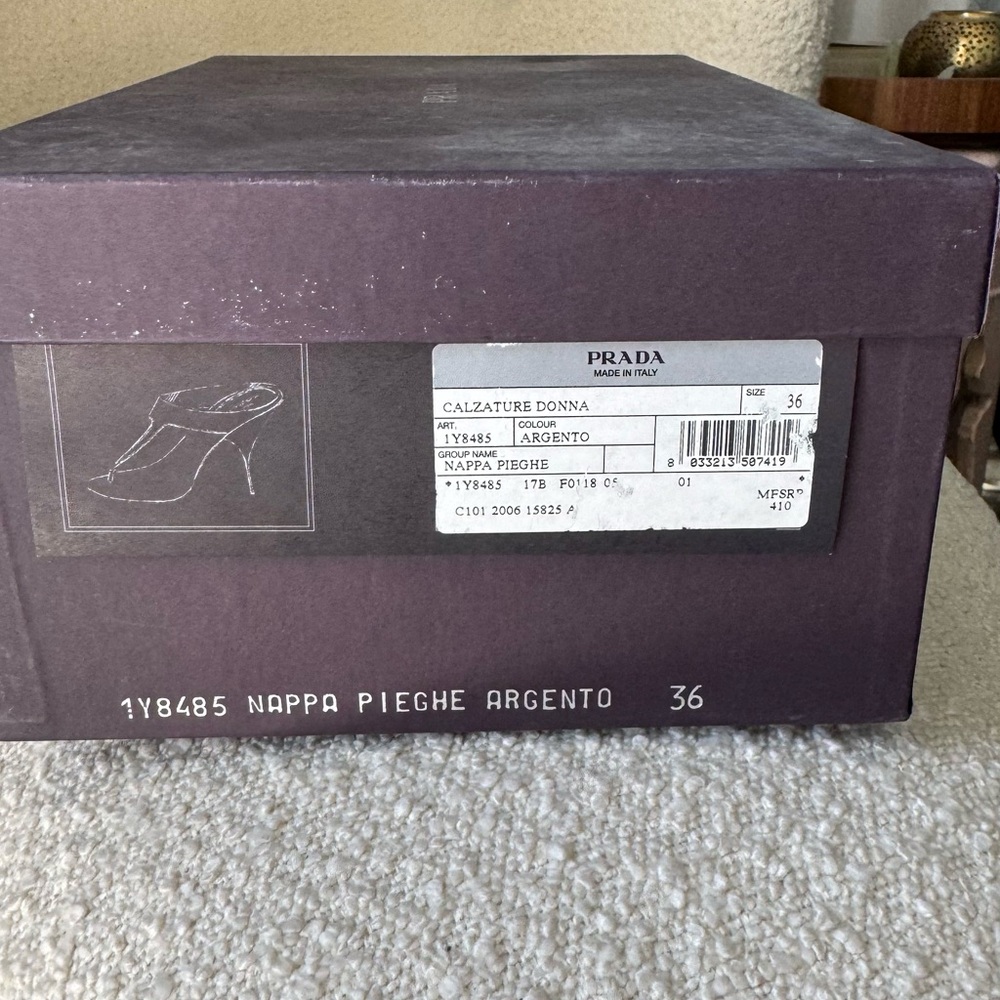 Prada silver metallic thong slide - image 10